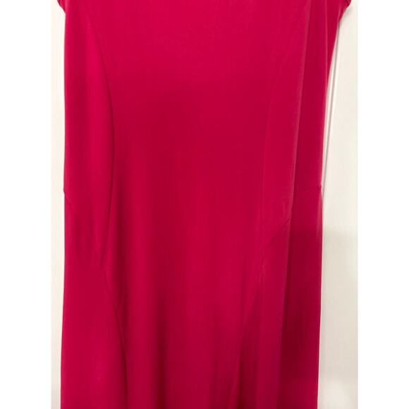 Susan Graver Liquid Knit Bright Pink A Line Midi Dress Summer Travel Size XS New - Picture 10 of 12